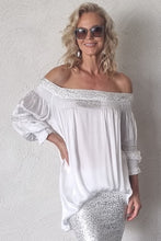 Load image into Gallery viewer, Luccia White Beaded Milli Tunic