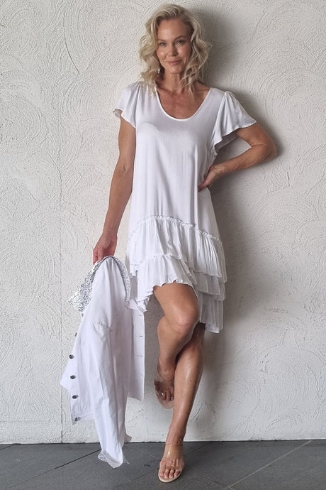 Luccia Plain White Vera Dress