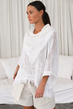 Load image into Gallery viewer, Lisa Brown White ¾ Sleeve Dezba Top