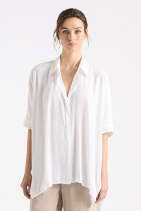 Mela Purdie Mache White Chisel Panama Shirt