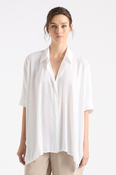 Mela Purdie Mache White Chisel Panama Shirt