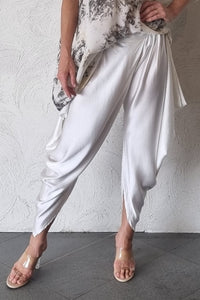 Lisa Brown Silk Ivory Etsu Pant