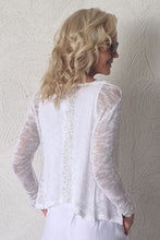 Load image into Gallery viewer, Luccia Plain White Beaded CiCi Cardi