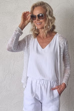 Load image into Gallery viewer, Luccia Plain White Beaded CiCi Cardi