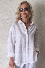 Load image into Gallery viewer, Luccia Plain White Linen Liza Shirt