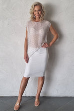 Load image into Gallery viewer, Luccia White/Silver Sequin Pipa Top