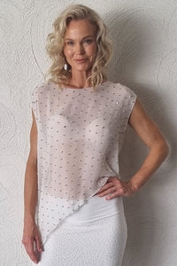 Luccia White/Silver Sequin Pipa Top