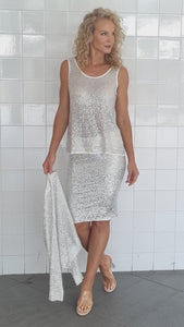 Luccia Silver Sequin Nia Skirt