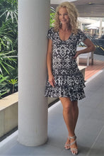 Load image into Gallery viewer, Luccia Charcoal Ikat Vera Dress