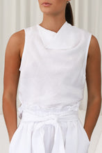 Load image into Gallery viewer, Lisa Brown Linen White Yves Top