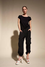 Load image into Gallery viewer, Mela Purdie Black Soft Cargo Pant