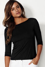 Load image into Gallery viewer, Mela Purdie Black Jersey Boat Neck Top