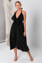 Load image into Gallery viewer, Lisa Brown Silk Black Midi Poppy Dress